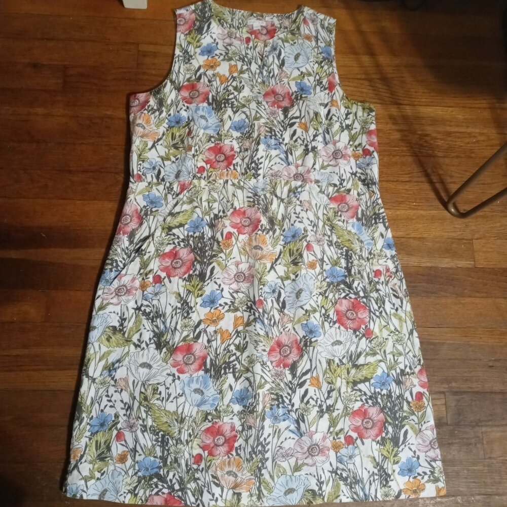 J. JILL love linen illustrated garden shift dress (M) - Picture 2 of 13